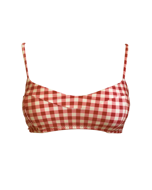 BRALETTE TOP - Gingham Paprika