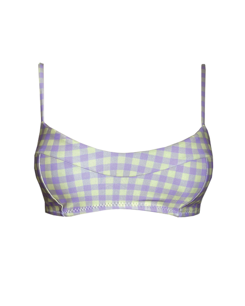 BRALETTE TOP - Gingham Lilac