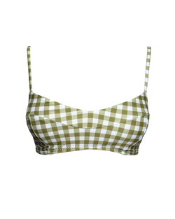 BRALETTE TOP - Gingham Olive