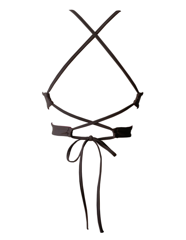 CROPPED HIGH NECK TOP - Espresso