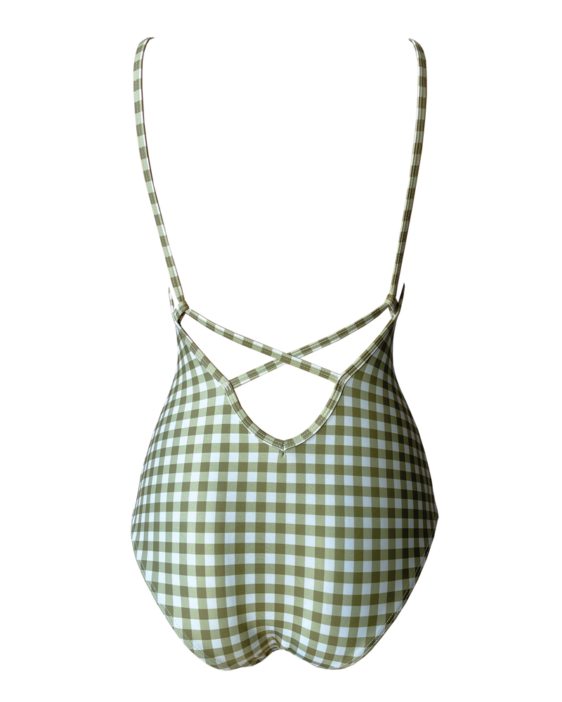 Ella One Piece - Gingham Olive