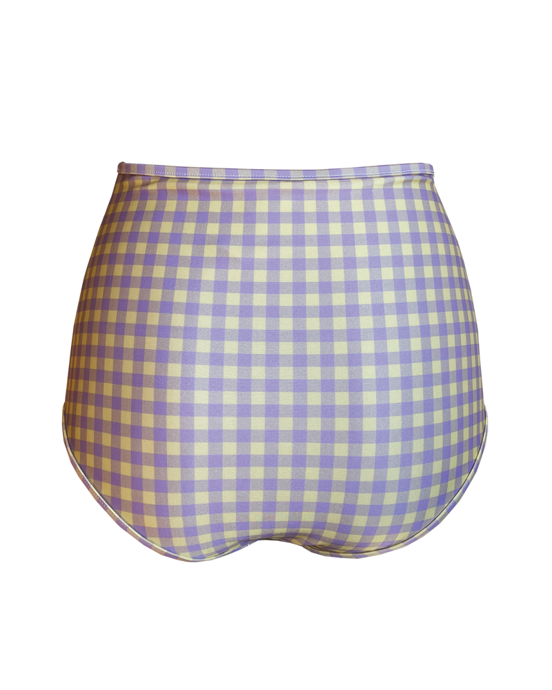 HIGH WAIST BOTTOM - Gingham Lilac