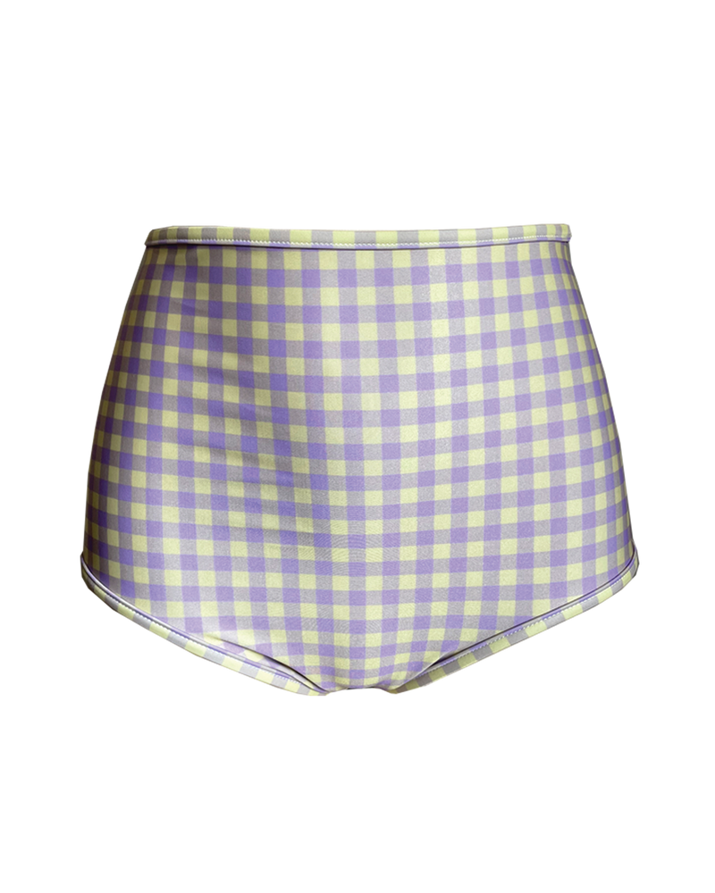 HIGH WAIST BOTTOM - Gingham Lilac