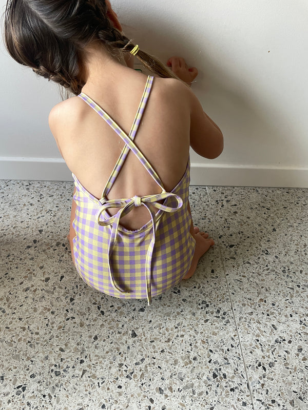 MINI POSY ONE PIECE - Gingham Lilac