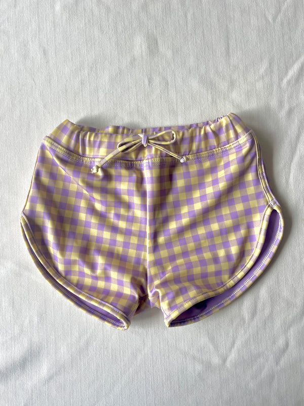 MINI SOL SHORTS - Gingham Lilac