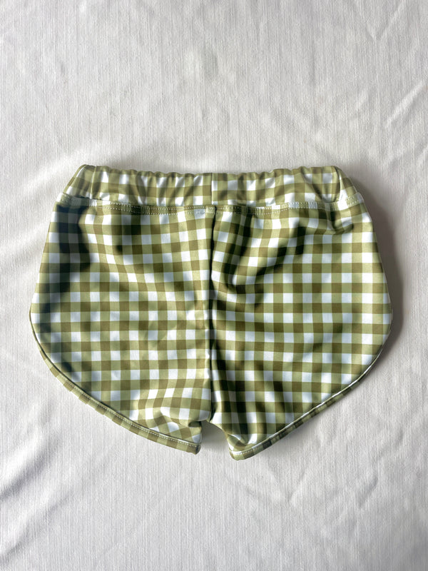 MINI SOL SHORTS - Gingham Olive