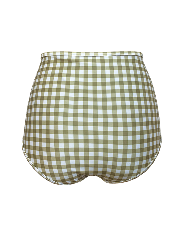 HIGH WAIST BOTTOM - Gingham Olive