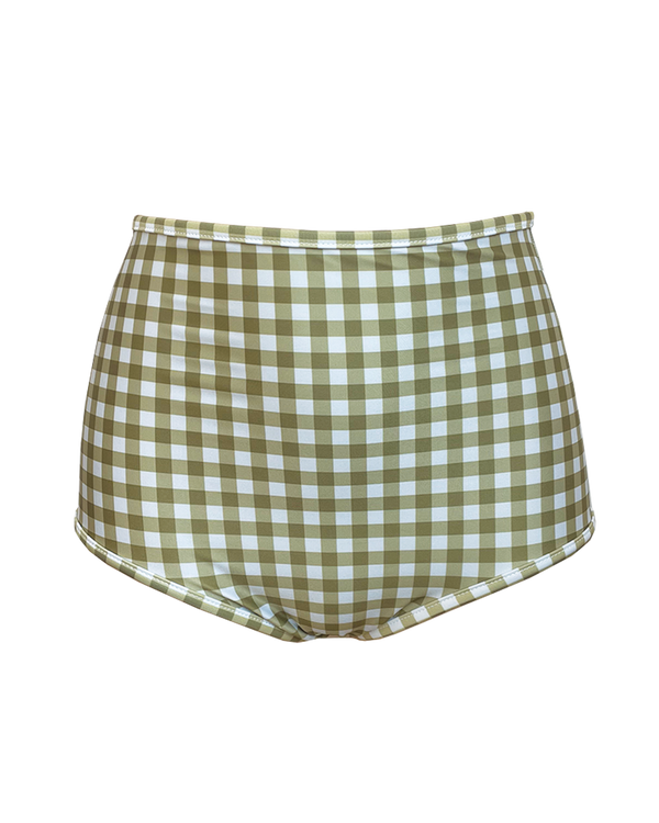 HIGH WAIST BOTTOM - Gingham Olive